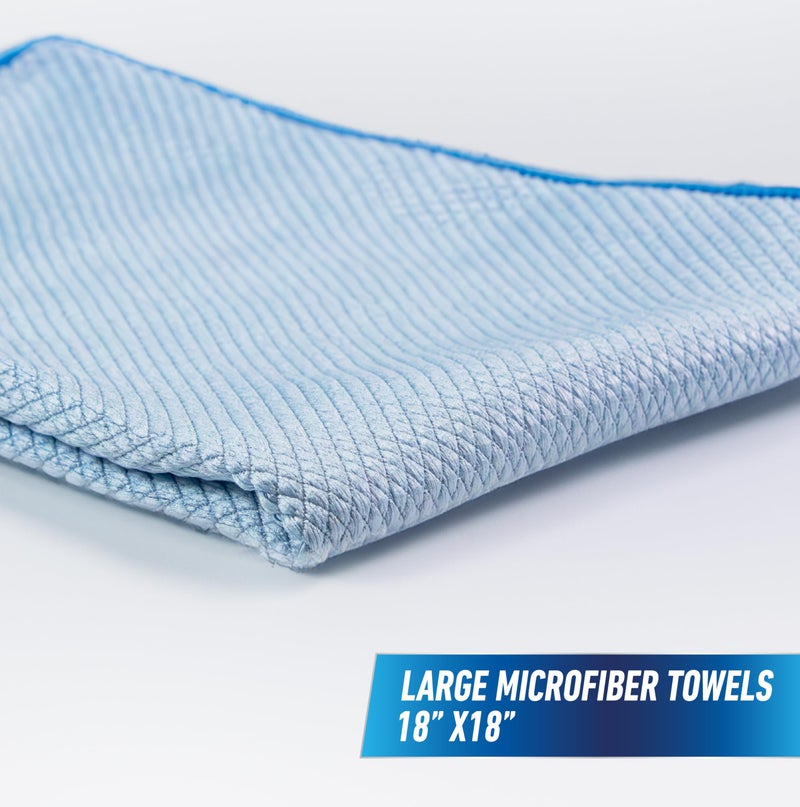 Unger Professional 18â€ x 18â€ Large Professional-Grade Microfiber Cloth Towels, 3 Pack, Multi-Purpose Wet and Dry Cleaning Cloths for Kitchen, Bath, Auto, Appliances, Car Supplies - Image 5